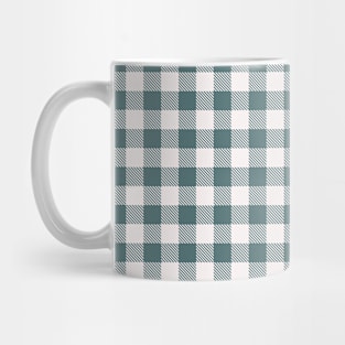 Blue and White Gingham Checkered Pattern Mug